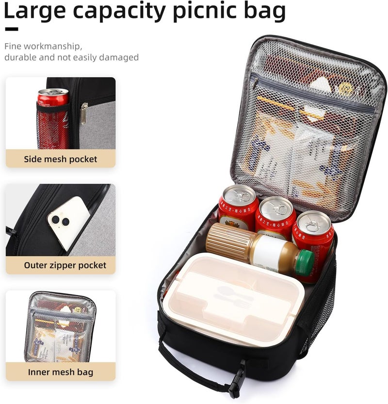Lovoeo AYEANY Lunch box Lunch bag for men women Lunchbox Lunch bags Insulated Lunch bag Lunch box cooler (Thicken grey), Large - Image 3